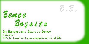 bence bozsits business card